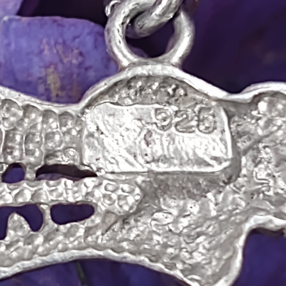 Vintage Large Sterling Silver Dragon Pendant - Picture 6 of 7